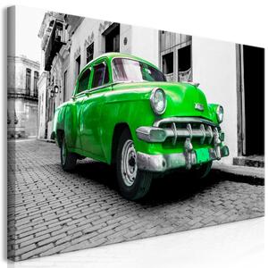 Obraz XXL Klasické kubánské auto (zelené) II