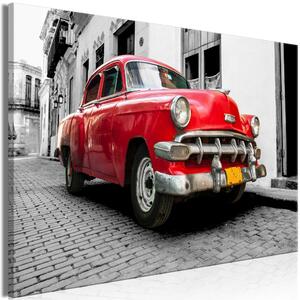 Obraz XXL Klasické kubánské auto (červené)