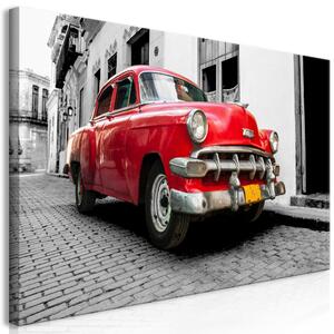 Obraz XXL Klasické kubánské auto (červené) II