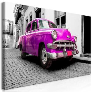 Obraz XXL Klasické kubánské auto (růžové) II