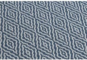 Ekologický koberec CASA, EKO SISAL Boho, Diamanty 22084 tmavě modrá / velikost 133x190 cm | krásné koberce cz