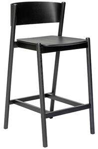 Černá dubová barová židle Hübsch Oblique 103 cm