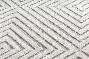 Koberec SEVILLA Z788A, bílá / šedá střapce, Labyrint řecký vzor, Be velikost 120x170 cm | krásné koberce cz