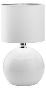 TK LIGHTING Stolní lampa - PALLA 5066, ⌀ 20 cm, 230V/15W/1xE27, bílá/stříbrná