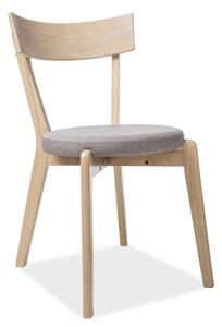 Casarredo Jídelní čalouněná židle NELSON šedá/dub medový
