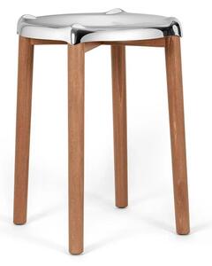 Barová stolička POELE, nízká, více variant - Alessi Barva: Nerez - leštěný