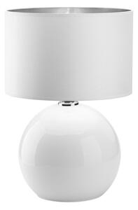 TK LIGHTING Stolní lampa - PALLA 5079, Ø 36 cm, 230V/15W/1xE27, bílá/stříbrná