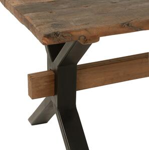 Hnědý dřevěný jídelní stůl J-line Talia 180 x 90 cm