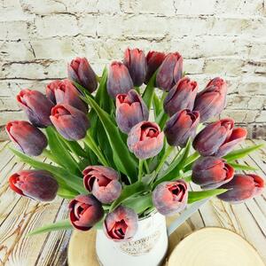 Umělý tulipán vínovo- červený- 43 cm, č. 4