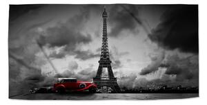 Ručník SABLIO - Eiffelova věž a červené auto 30x50 cm