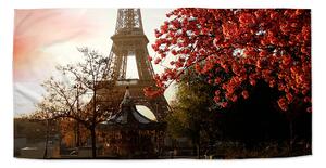 Ručník SABLIO - Eiffelova věž a červený strom 30x50 cm