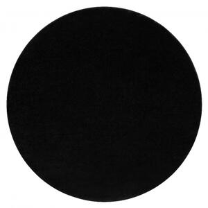 Koberec kulatý SOFTY Jednotný, Jednobarevný, černý velikost kruh 120 cm | krásné koberce cz