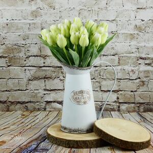Umělý tulipán světle zelený s bílou špičkou- 43 cm, č. 5