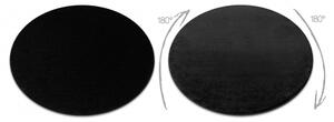 Koberec kulatý SOFTY Jednotný, Jednobarevný, černý velikost kruh 150 cm | krásné koberce cz