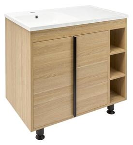 Koupelnová skříňka s umyvadlem Naturel Lucca 79x70x45 cm dub mat LUCCA80D