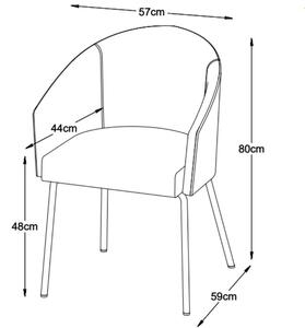 Šedá čalouněná jídelní židle Unique Furniture Easton