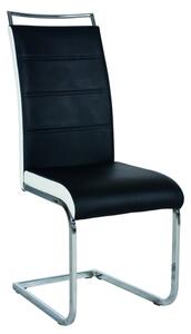 Židle H441 chrom/černé/bílé boky eko kůže