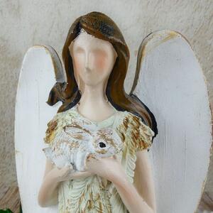 Zahradní anděl se zajíčkem- 30 cm