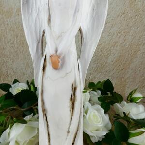 Krémová soška anděla- 28 cm
