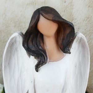 Krémová soška anděla- 28 cm