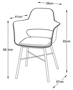 Šedá plastová jídelní židle s područkami Unique Furniture Whistler