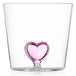 Ichendorf Milano designové sklenice na vodu Cuore Pink Heart