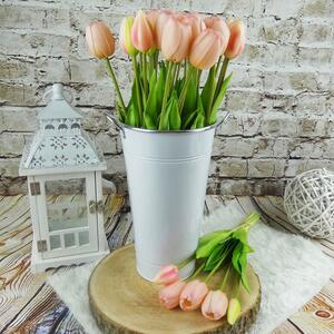 Umělé tulipány gumové (latexové) světle růžové, 39 cm- svazek 5 ks