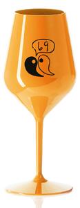 69 - oranžová nerozbitná sklenice na víno 470 ml
