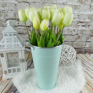 Umělé tulipány latexové krémově bílé, 39 cm- svazek 3 ks