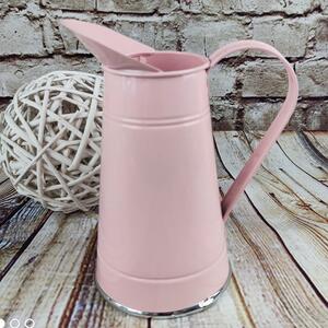 Růžový plechový džbánek- 18 cm