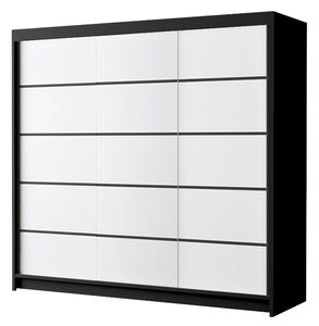 Šatní skříň PALERMO 7, 200x215x58, černá/bílá