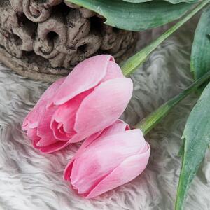 Umělý tulipán bílo- růžový - 43 cm, č. 26