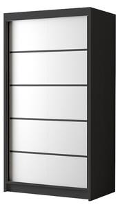 Šatní skříň LIMIO 2, 96,8x200x58,1, černá/bílá