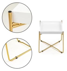 ModernHome Odkládací stolek - bílo-zlatý, FH-CFT200055