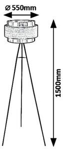 Rabalux 5385 Basil Moderní stojací lampa | E27 | Chrom | Dřevo | Kov - r-5385