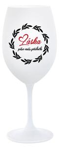 LÁSKA PÍŠE NÁŠ PŘÍBĚH - bílá sklenice na víno 350 ml