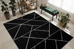Koberec EMERALD výhradní 7543 glamour, stylový geometrický černý / st velikost 160x220 cm | krásné koberce cz