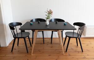 Tmavě šedý lakovaný rozkládací jídelní stůl RAGABA ENVELOPE 90 / 130 x 65 / 90 cm