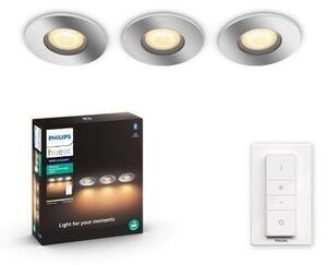 PH 8720169318014 Hue WA Adore koupelnové zápustné LED svítidlo SET 3x5W 400lm 2200-6500K IP44 lesklý chrom + ovladač - PHILIPS