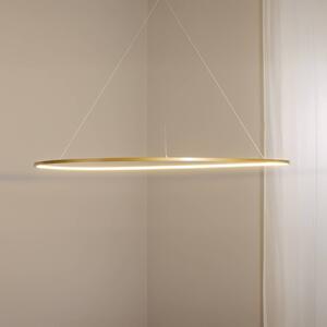 Milagro Lighting Závěsné světlo LED Saturno, Ø 120 cm, zlatá barva, 1-žárovka, 4 000 K, Mosaz / zlato, Obývací pokoj / jídelna, Hliník, Moderní