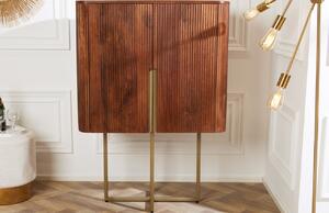Moebel Living Masivní dřevěná komoda Ediso 80 x 40 cm se zlatou podnoží