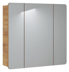 Comad Závěsná koupelnová skříňka se zrcadlem Aruba 843 3D dub craft zlatý