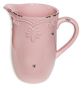 Růžový keramický džbán ve vintage stylu- 20 cm