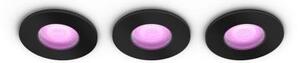 PH 8720169320895 Hue WACA Xamento podhledové LED svítidlo 3x GU10 5.7W 350lm 2000-6500K RGB IP44, černé - PHILIPS