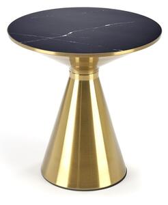 Přístavný stolek TRABICO černý mramor/zlatá