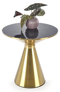 Přístavný stolek TRABICO černý mramor/zlatá