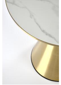 Přístavný stolek TRABICO bílý mramor/zlatá