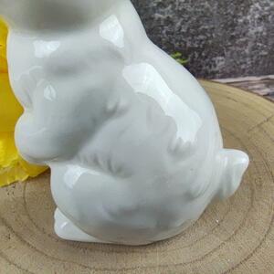 Bílý porcelánový zajíček- 12 cm