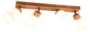 Trio Leuchten R81114030 ASSAM - Stropní dřevěné svítidlo, 4 x E14, 60cm (Moderní stropní svítidlo s naklápěcími skleněnými stínidly )