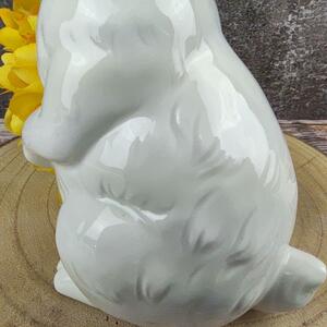 Bílý porcelánový zajíček- 16 cm